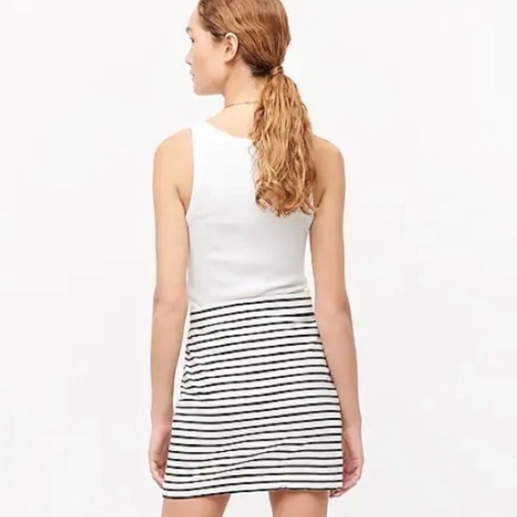 NWT J. Crew Knit Pocket Mini Skirt in Stripe Cream/Navy - Picture 2 of 7